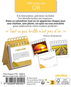 Calendrier 365 jours en or