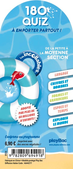 Les Incollables - 180 quiz pour réviser - De la PS à la MS - 3/4 ans