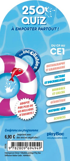 Les Incollables - 250 quiz pour réviser - Du CP au CE1 - 6/7 ans