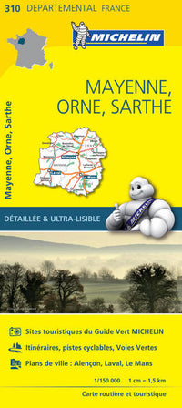 Carte Départementale Mayenne, Orne, Sarthe