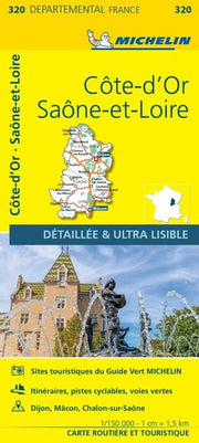 Carte Départementale Côte-d'Or, Saône-et-Loire