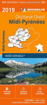 Carte régionale 525 Midi-Pyrénées 2019