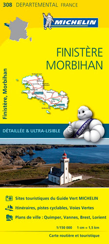 Carte départementale Finistère, Morbihan