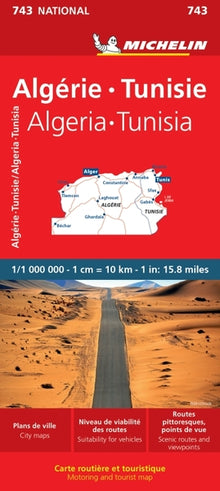 Carte Nationale Algérie, Tunisie / Algeria, Tunisia