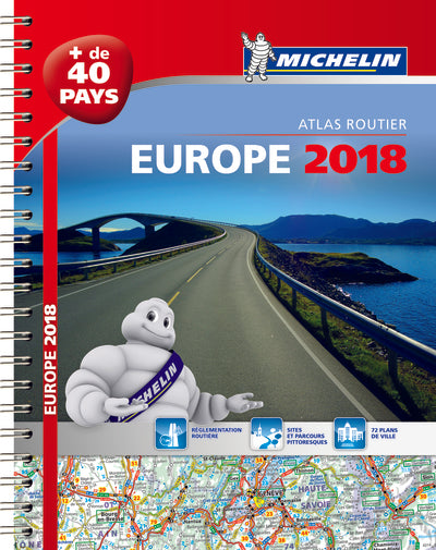Atlas Europe 2018 - Atlas Routier et Touristique (A4-Spirale)