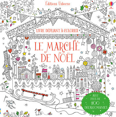 Le marché de Noël - Livre dépliant à colorier
