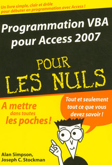 Programmation VBA pour Access 2007 Poche Pour les nuls