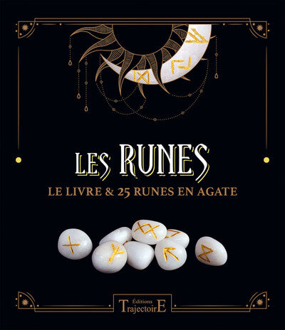 Les runes - Le livre & 25 runes en agate - Coffret