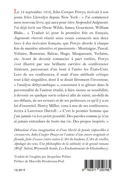 Jugements réservés: Essais sur les livres et les sensations