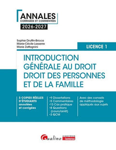 Introduction générale au droit et droit des personnes et de la famille - L1