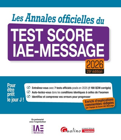 Les Annales officielles du Test Score IAE-Message 2026