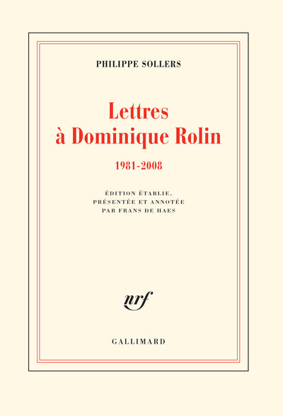 Lettres à Dominique Rolin
