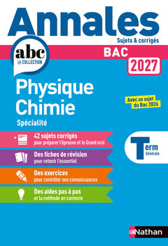 Annales Bac Physique Chimie Term. 2027 - Corrigé