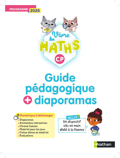 Vivre les maths - CP - Guide pédagogique + Diaporamas - Programme 2025