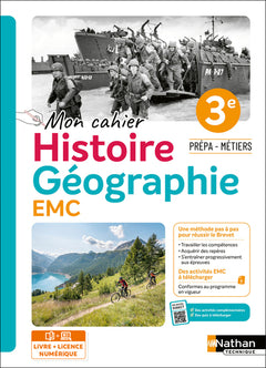 Cahier Histoire Géographie EMC - 3e Prépa Métiers