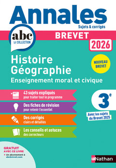 Annales Brevet Histoire Géographie Enseignement Moral et Civique 2026 - Corrigé