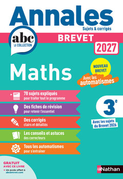 Annales Brevet 2027 Maths - Sujets & Corrigés