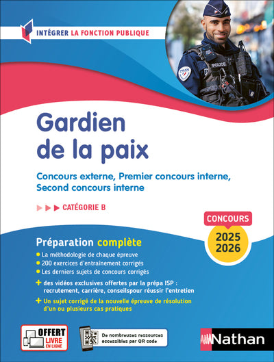 Concours Gardien de la paix - Catégorie B (Intégrer la fonction publique) 2025/2026