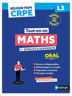 Réussir mon CRPE - Maths Admission concours L3 oral 2027-2028
