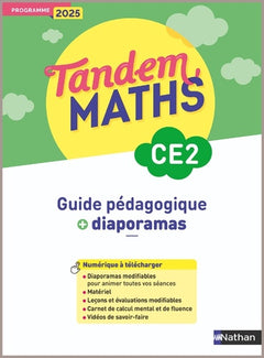 Tandem - Maths CE2 - Guide pédagogique + Diaporamas - Programme 2025
