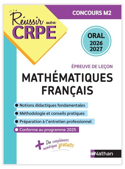 Réussir mon CRPE Mathématiques Français concours M2 oral 2026-2027