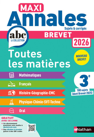 Maxi annales brevet 2026 - Corrigé