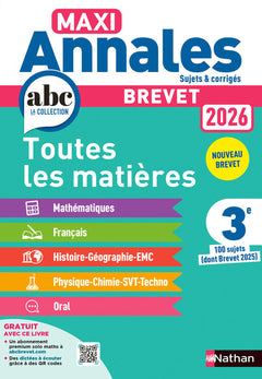 Maxi annales brevet 2026 - Corrigé