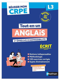 Réussir mon CRPE Anglais 2e épreuve d'admissibilité L3 écrit 2027