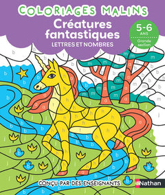 Créatures fantastiques Lettres et nombres GS - Coloriages malins