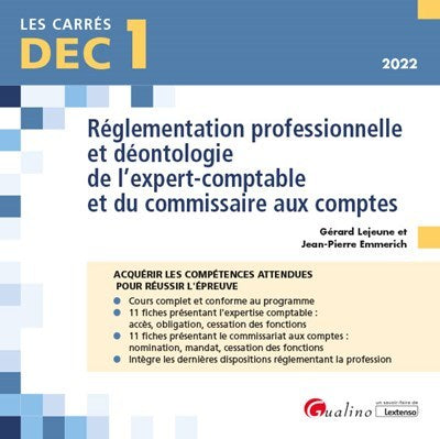 DEC 1 - Réglementation professionnelle et déontologie de l'expert-comptable et du commissaire aux comptes
