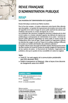 Les mutations de l'administration de la justice