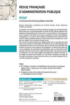 Le renouveau des finances publiques nationales