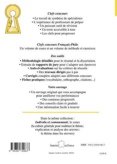 Individu et communauté - méthode et exercices