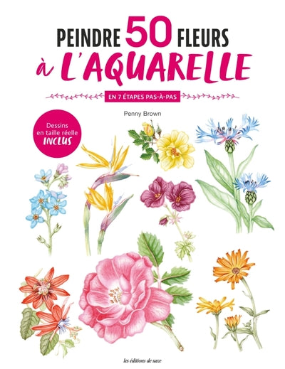 Peintre 50 fleurs à l'aquarelle