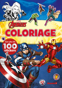 Marvel Avengers - Coloriage avec plus de 100 stickers (Iron Man, Black Widow, Captain America)