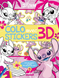 Disney Stitch - Colo avec stickers 3D (Angel) - Avec des stickers en relief pour décorer tes colos !