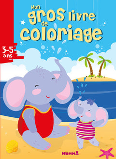 Mon gros livre de coloriage (Eléphants à la plage)