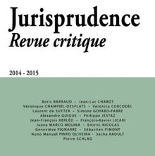 Jurisprudence - Revue critique 2014-2015