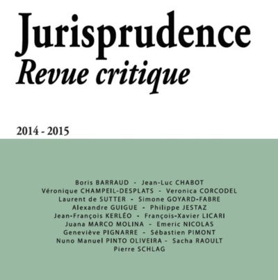 Jurisprudence - Revue critique 2014-2015