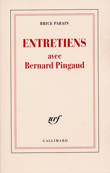 entretiens avec Bernard Pingaud
