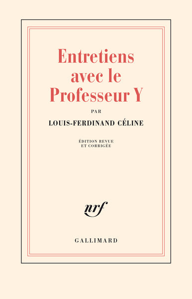 Entretiens avec le Professeur Y