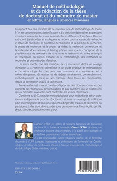 Manuel de méthodologie et de rédaction de la thèse de doctorat et du mémoire de master