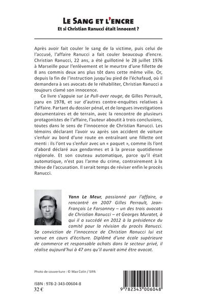 Le sang et l'encre. Et si Christian Ranucci était innocent ?