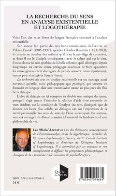 La recherche du sens en analyse existentielle et logothérapie