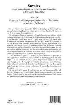 Usages de la didactique professionnelle en formation