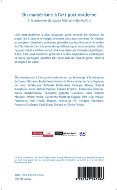 Du manièrisme à l'art post-moderne