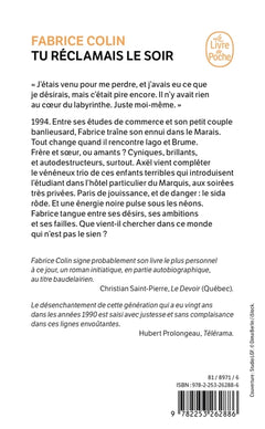 Tu réclamais le soir