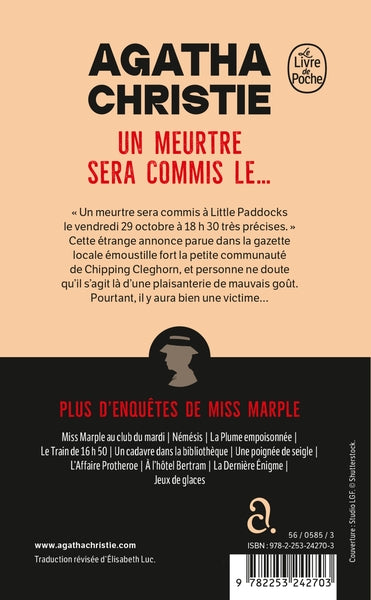 Un meurtre sera commis le...