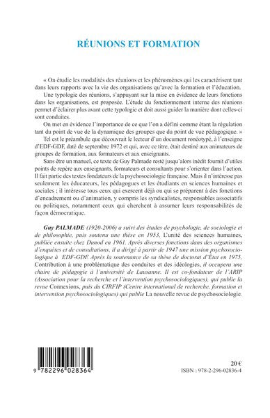 Réunions et formation