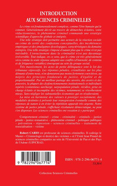 Introduction aux sciences criminelles